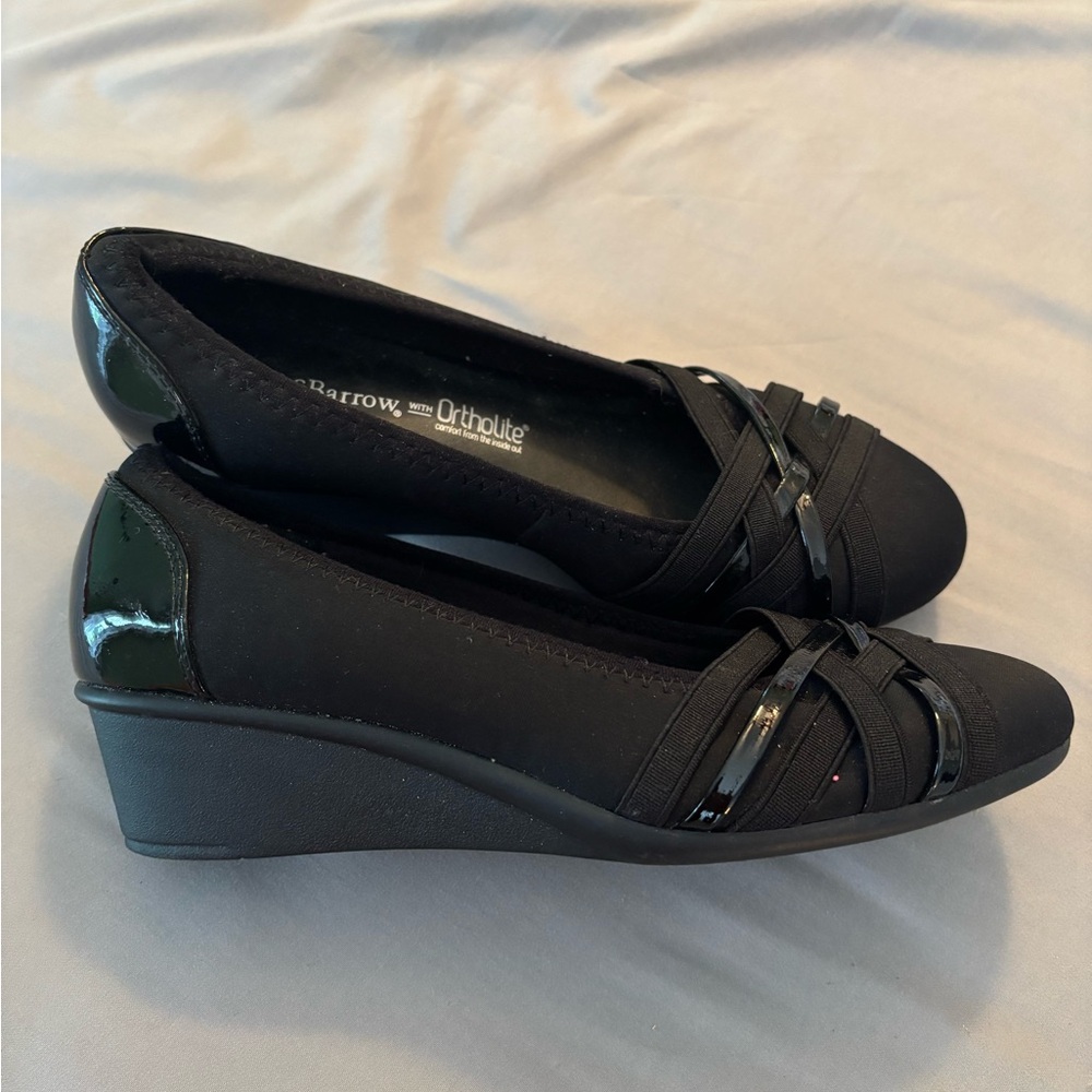 Croft & Barrow Black Wedge Shoes with Bow Detail
